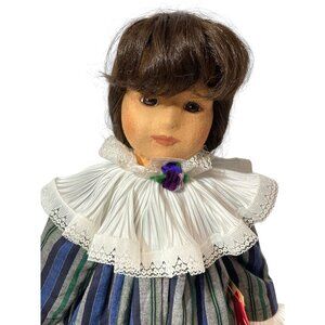 Lenci Doll For Nürnberg Toy Fair 1994 Certificate Tag Striped Dress Collectible